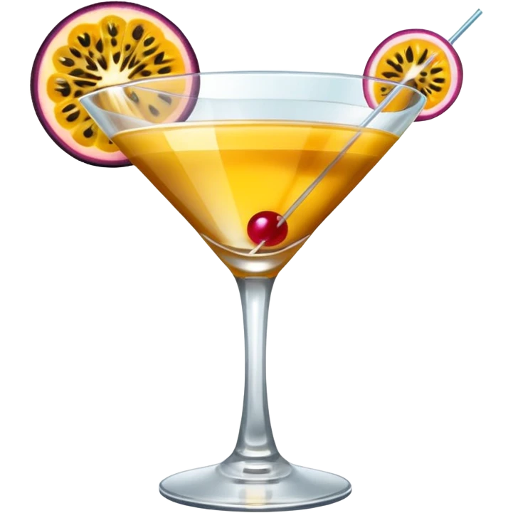 pornstar martini. the passion fruit slice should be on top of the liquid. not on the rim emoji