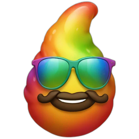 cool rainbow poop with sunglasses emoji