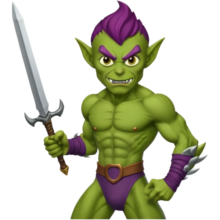 green goblin - pointy ears, dagger emoji