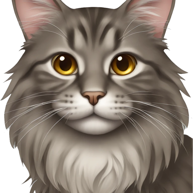 Gray-brown cat maine coon emoji
