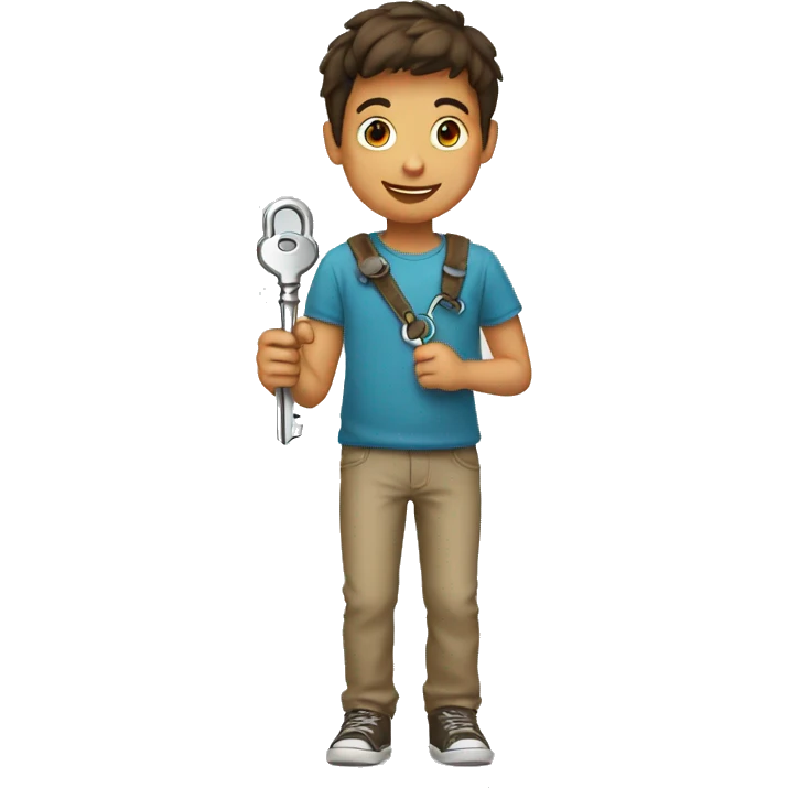 boy with key in hand emoji