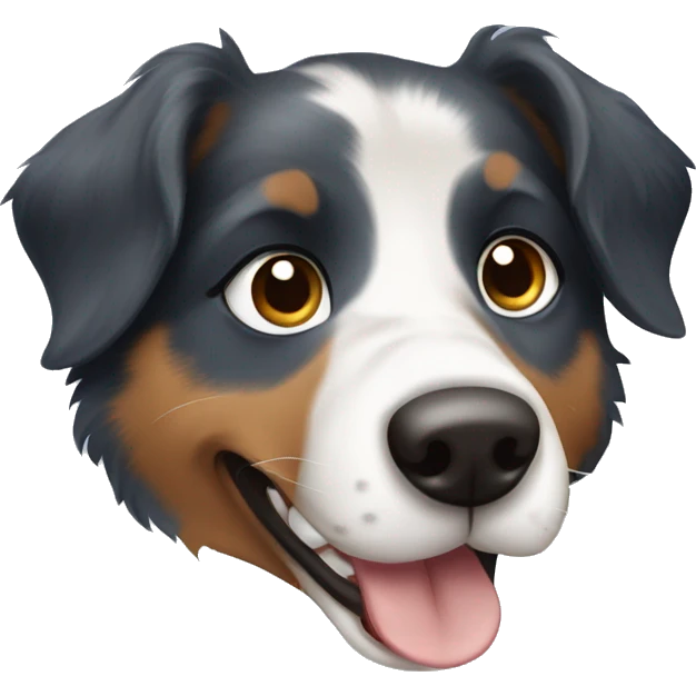 Australian sheperd dog with one eye blue and one eye Brown  emoji