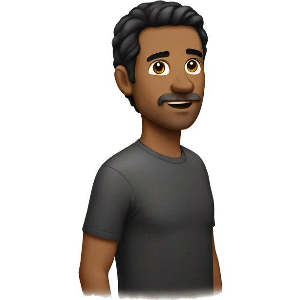 DAD, BLACK HAIR, NO MUSTACHE emoji