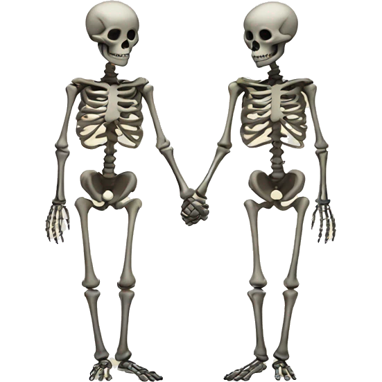 skeletons holding hands emoji