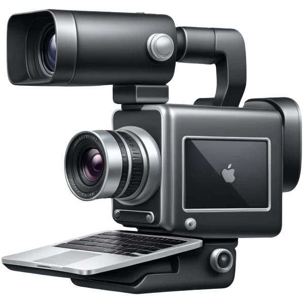 video camera and a macbook emoji