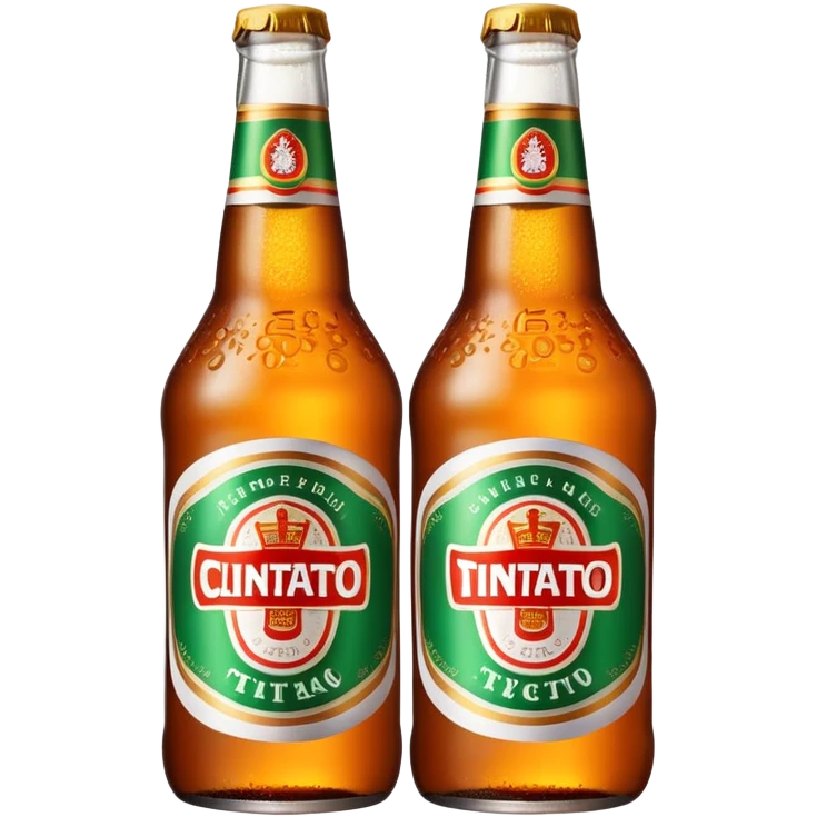Clinking Tsingtao beer bottles emoji
