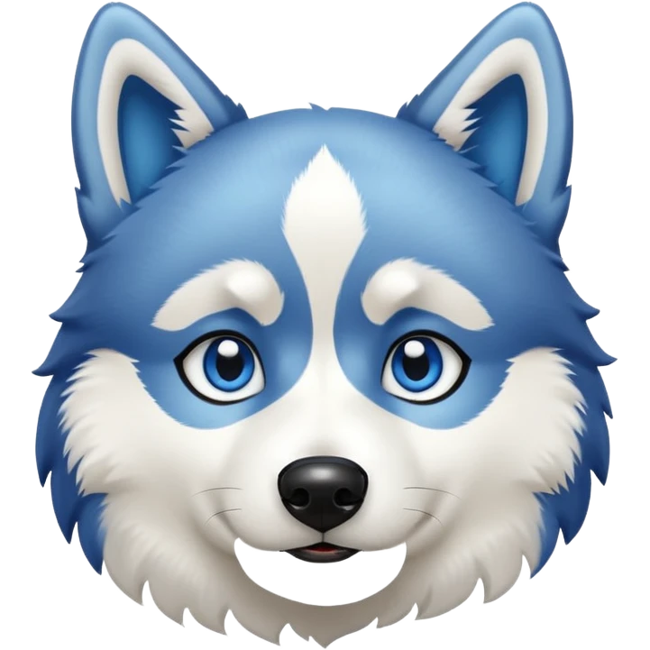 White and black husky with blue eyes emoji