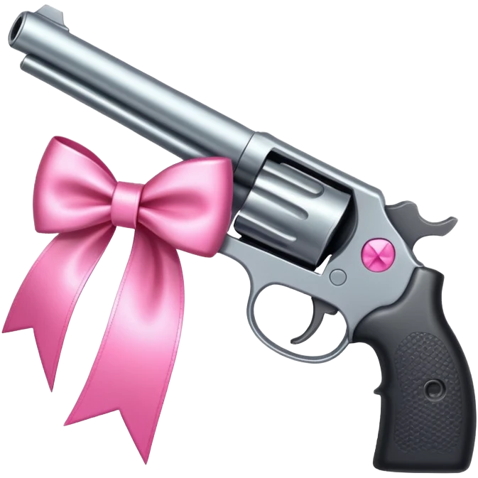 Gun with pink bow emoji