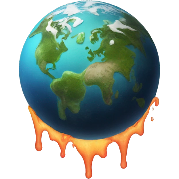 planet earth melting like the melting face emoji emoji