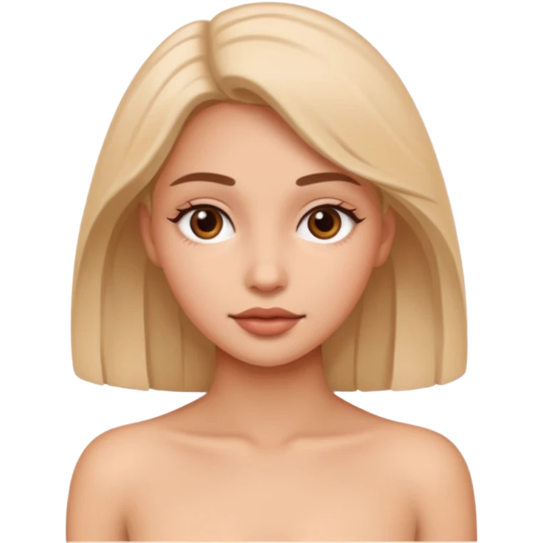 shirtless woman no clothes emoji