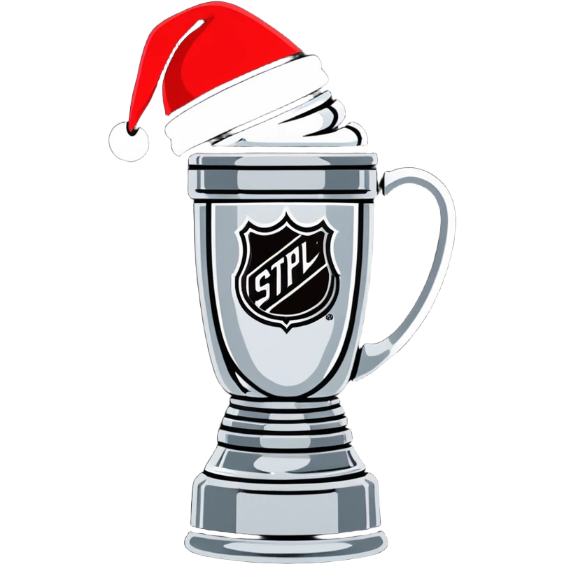 Stanley cup with Santa hat emoji