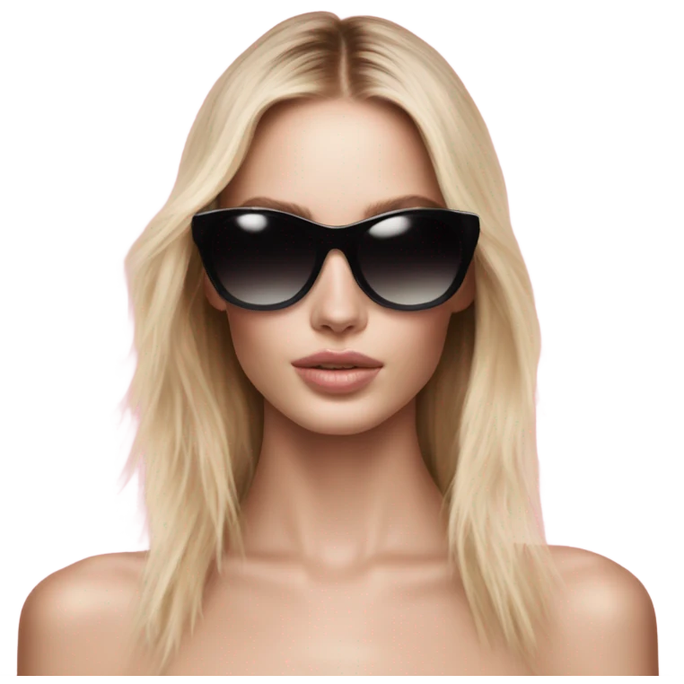 Photo of pale Victoria secret model posing with sunglasses  emoji