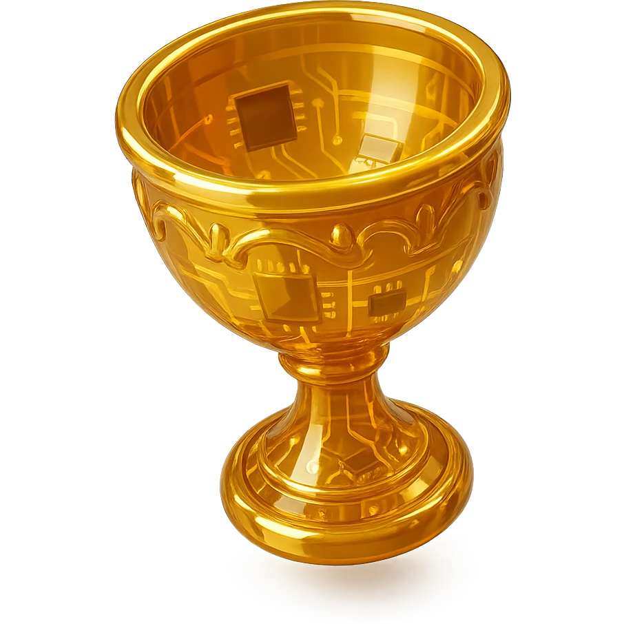 a golden grail cup in gold style, shiny and ornate emoji