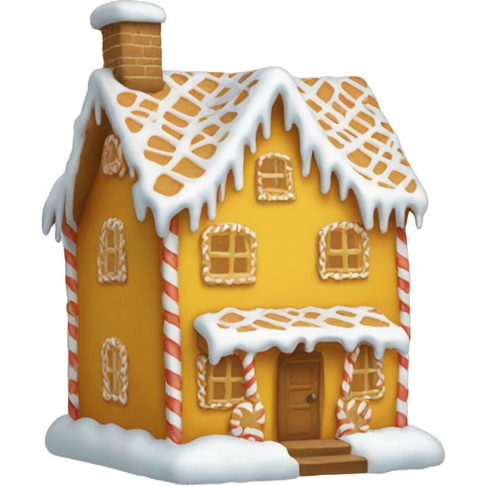 Cosy yellow gingerbread house  emoji