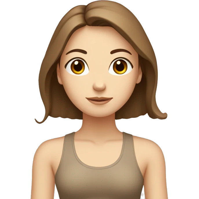 White Girl with brown hair doing yoga in beige tones  emoji