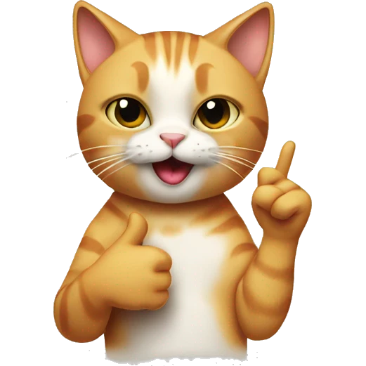 Cat giving the middle finger emoji