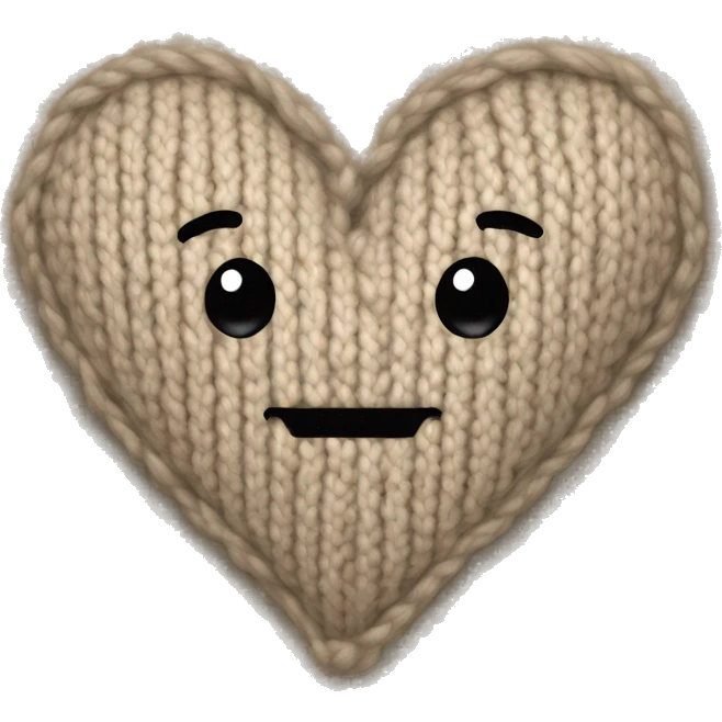 knitted beige heart emoji