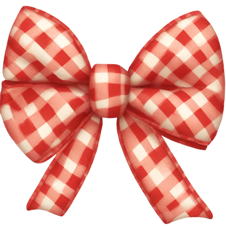 Red gingham bow emoji