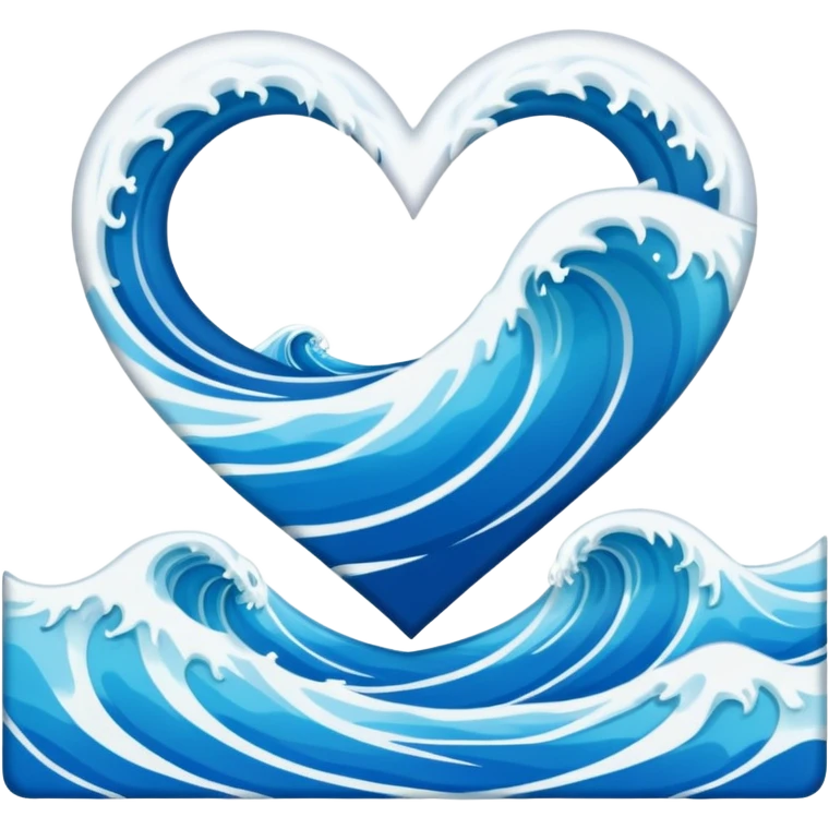 heart with summer surf waves emoji