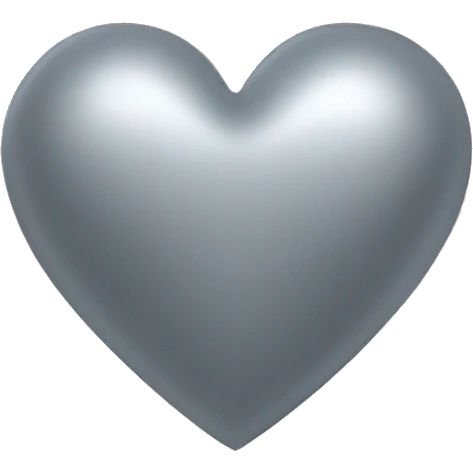 silver grey Heart emoji