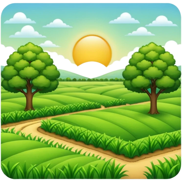 crop field with trees emoji