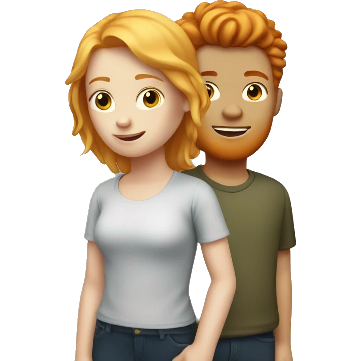 ginger boy and blonde girl emoji