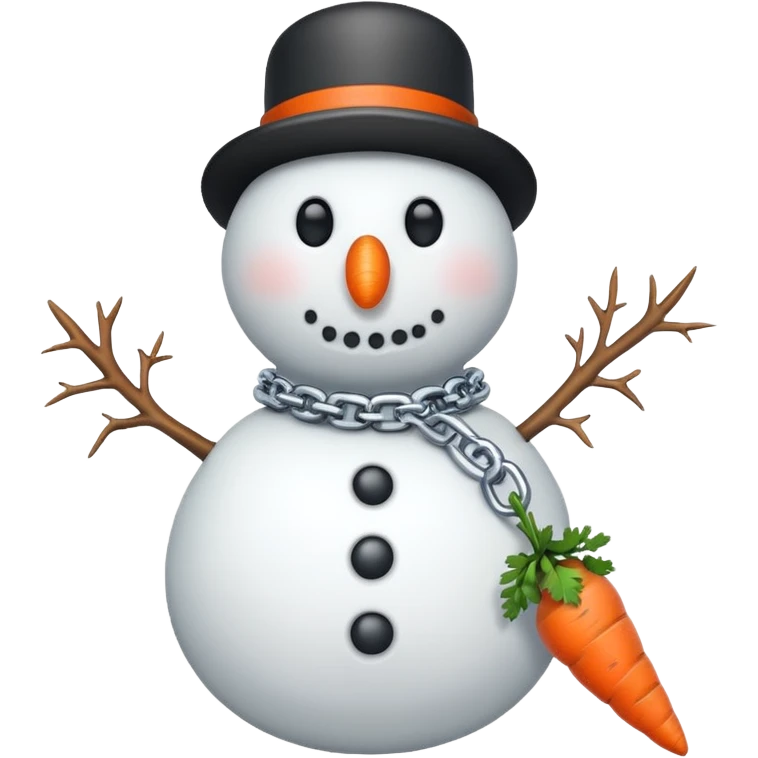 Snowman wearing a chain emoji