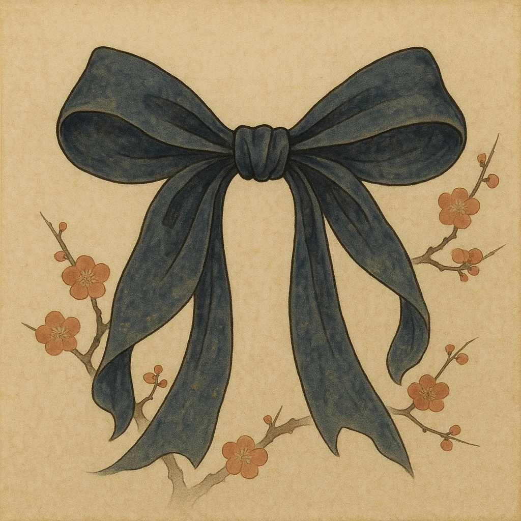 gothic bow, nihonga style emoji