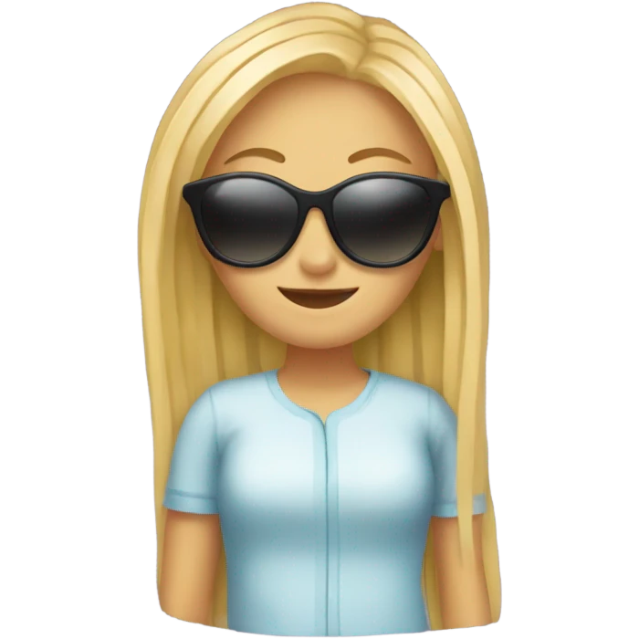 Blonde girl with spaghetti and sunglasses emoji