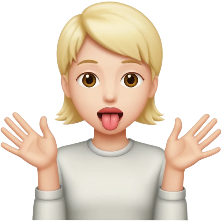 tounge out with hands on the side emoji