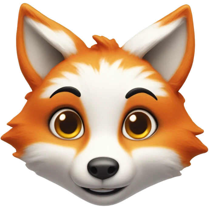 photorealistic detailled kawaii fox funny emoji
