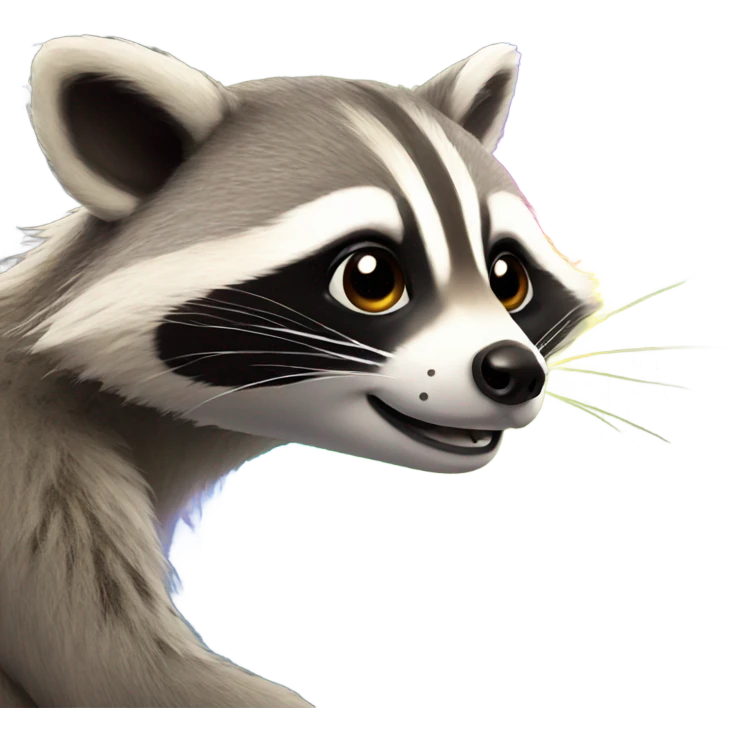rainbow raccoon emoji