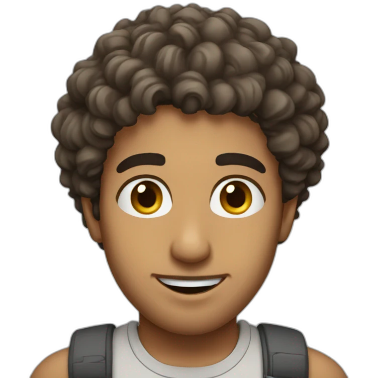 arab guy with curly hair emoji