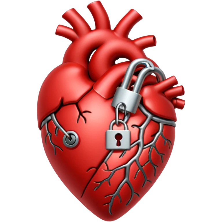 Anatomical heart with lock emoji