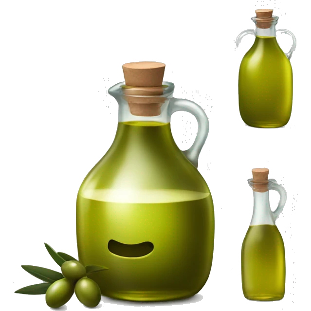 Olive oil in glass jar. no face emoji