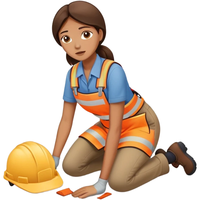 female labour worker fainted on the floor emoji
