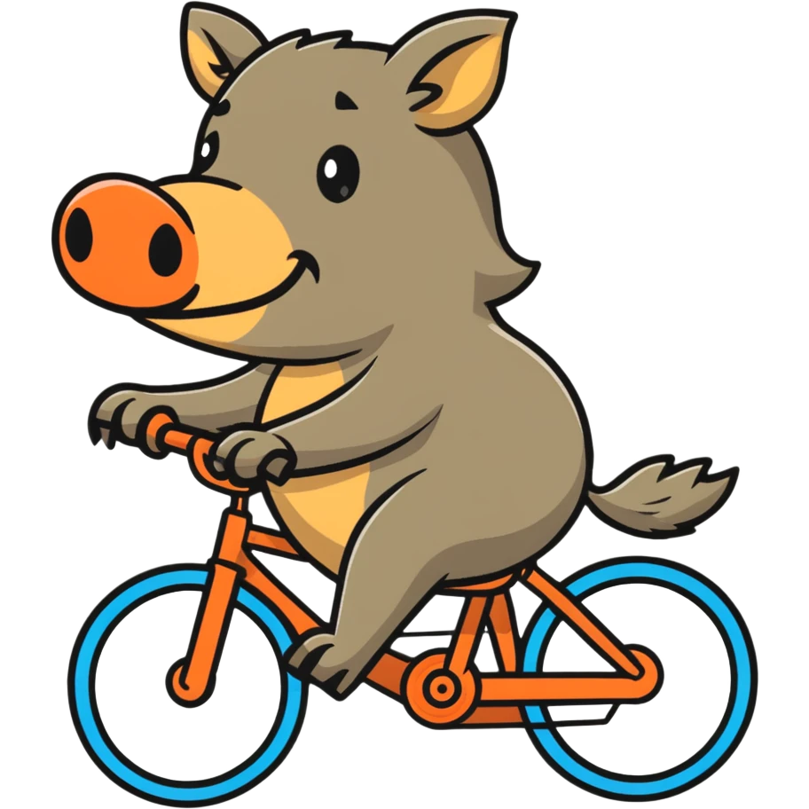 wild boar on a bicycle emoji