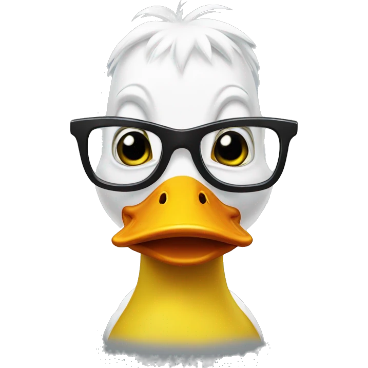 Duck wearing glasses emoji