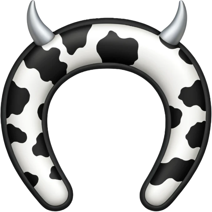 Cow print pattern horseshoe emoji