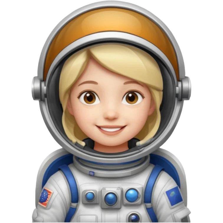 Girl kid in Astronaut Uniform
 emoji