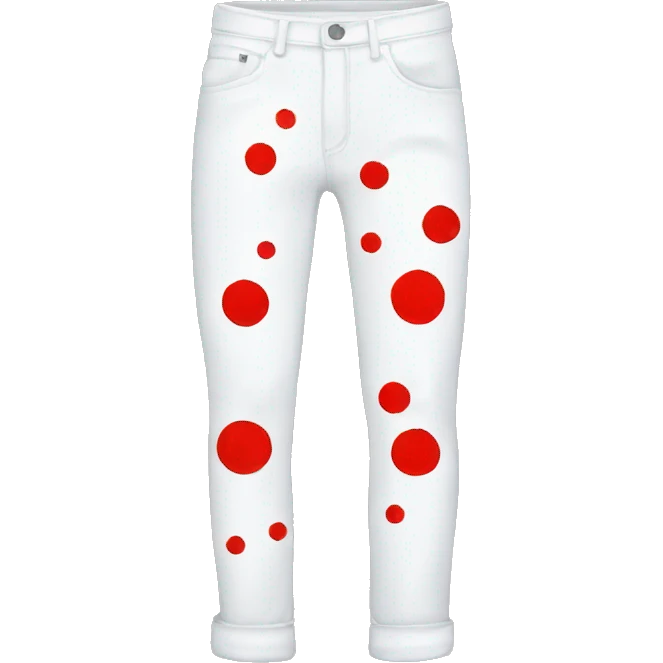 White jeans with one red spot  emoji