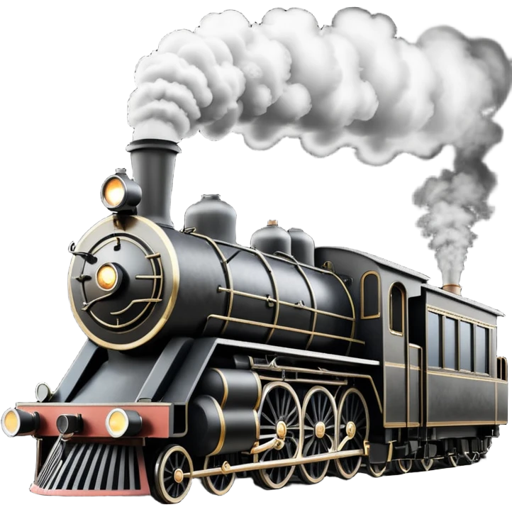 front view of an old-fashion steam train coming down the tracks emoji