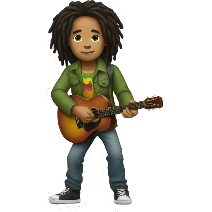 Bob marley as a kid with guitar emoji