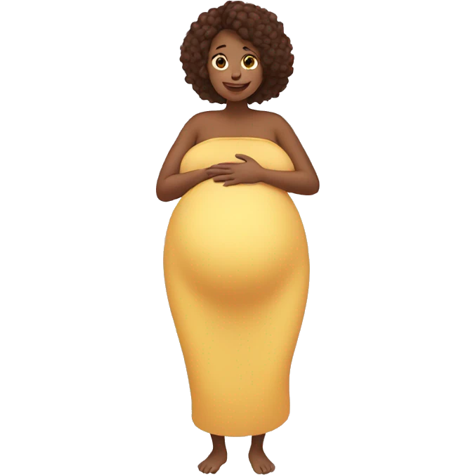 woman pregnant with twins holding her belly emoji