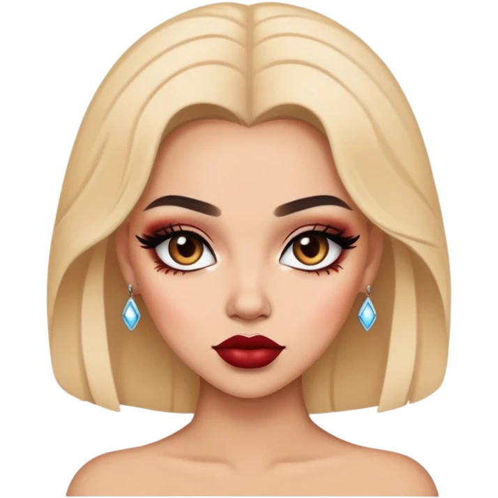 pretty baddie with makeup emoji