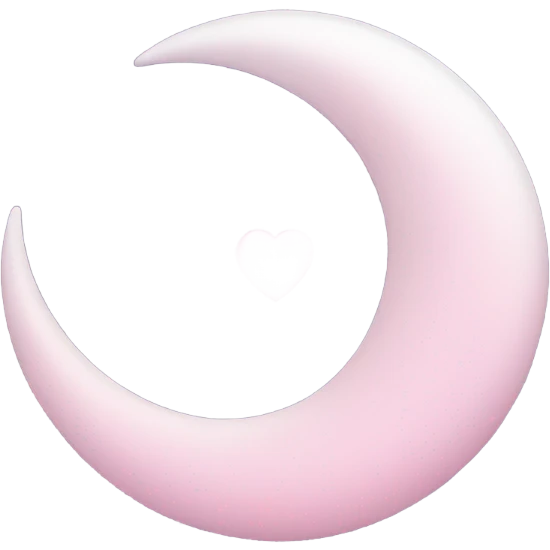 crescent white moon with pink heart emoji
