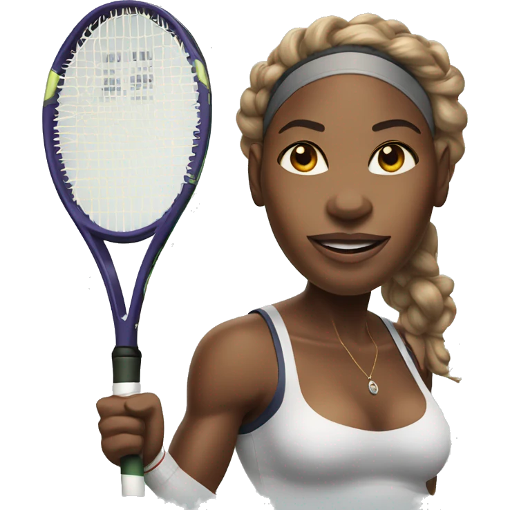 serena williams with a tennis racket on her head emoji