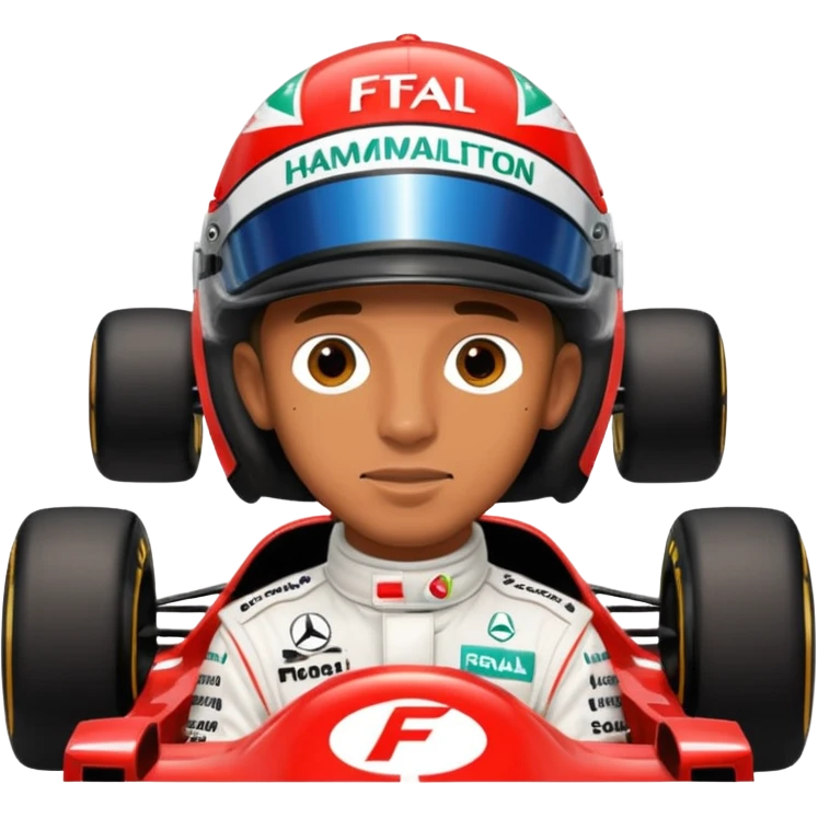 Lewis Hamilton in a f1 car emoji