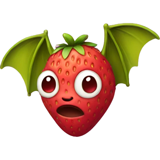Strawberry bat emoji