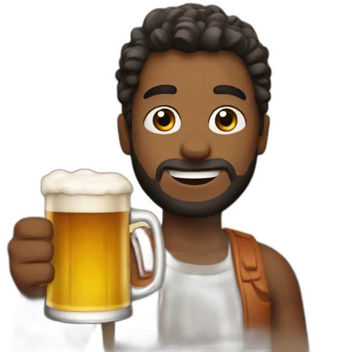 Daniel with a beer in his hand emoji
